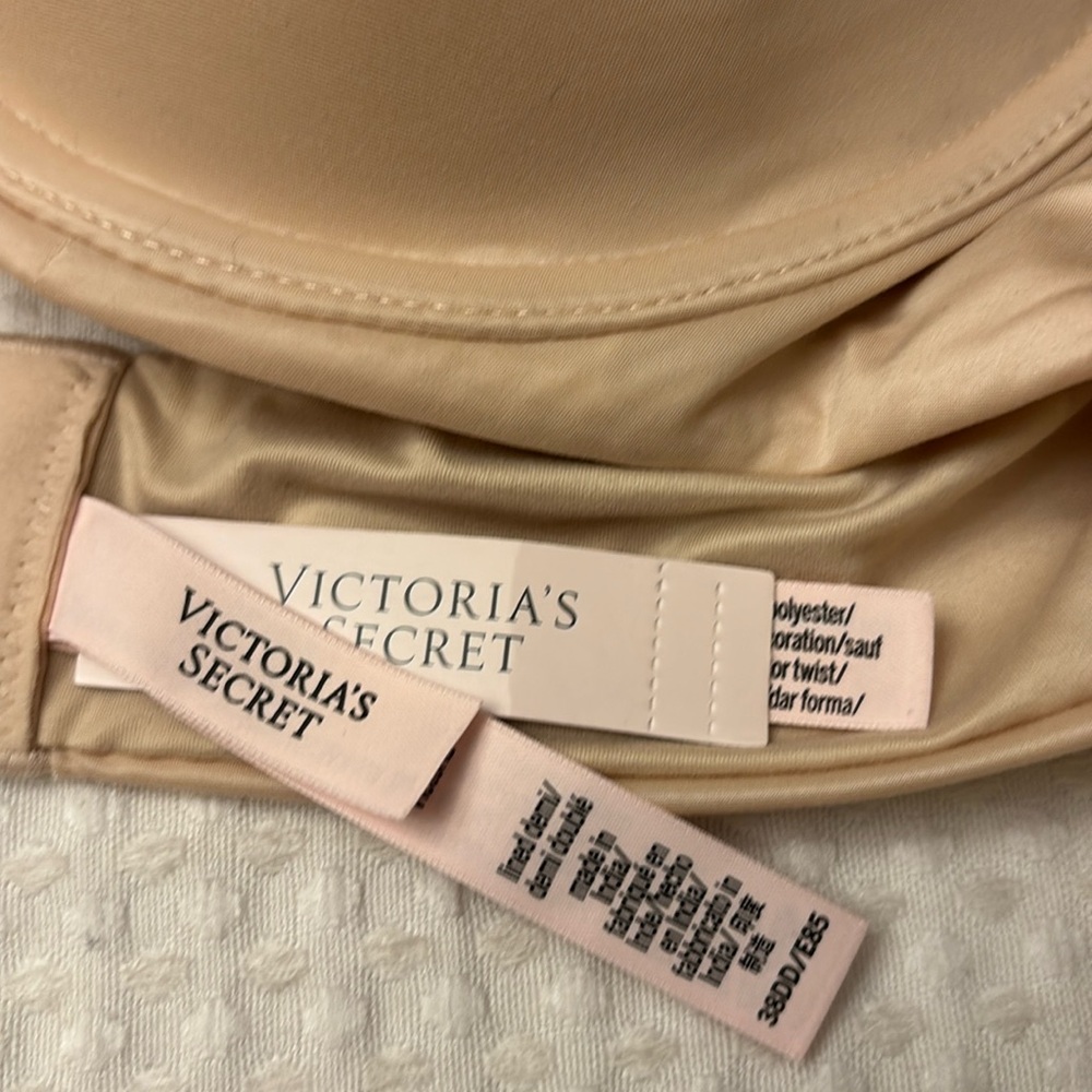 NEW! $50 VICTORIA’S SECRET 38DD(E) Lightly Lined Demi Bra BEIGE Padded Underwire - Picture 3 of 15